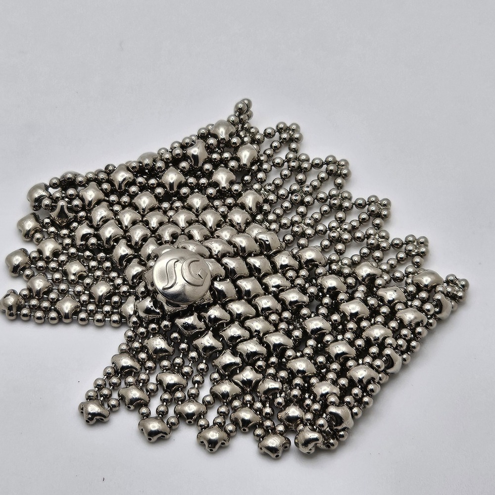 Sergio Gutierrez Liquid Metal Mesh Bracelet Silver Crystal 7–8"
